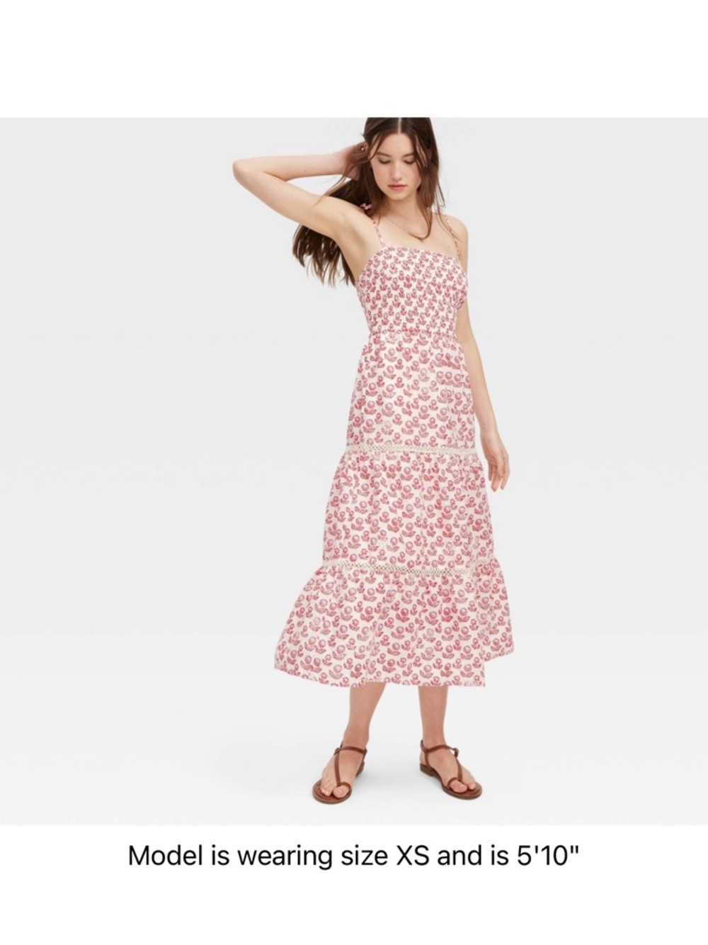 Women's Floral Tie-Shoulder Tiered Dress Red Roller Rabbit x Target XXS